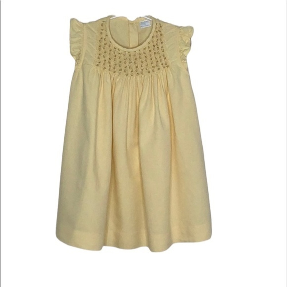 Edgehill Collection smocked petite flowers ruffles sleeves yellow dress size 3T